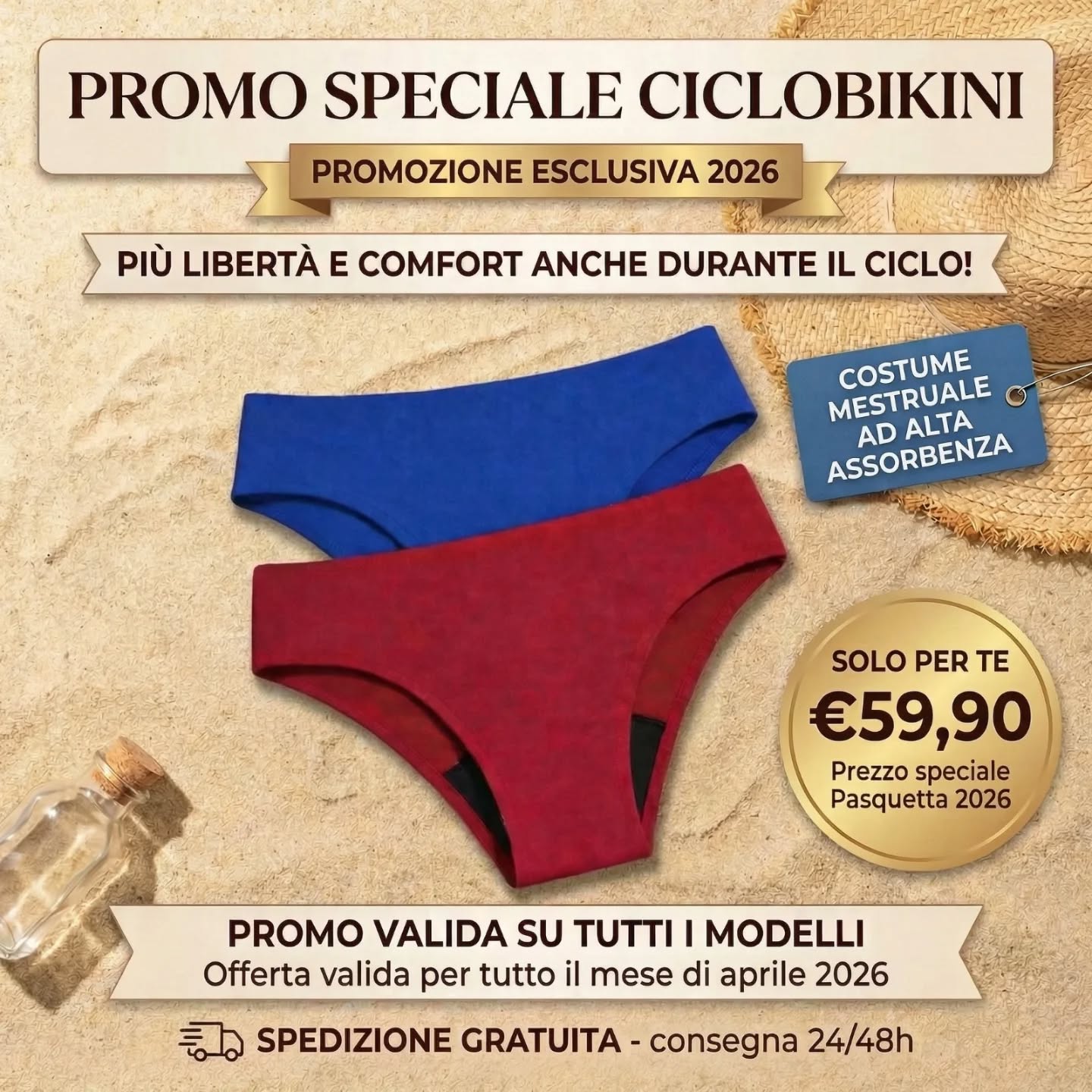 KIT 2 COSTUMI DA BAGNO MESTRUALE - CICLOBIKINI™ | Elena Bazar